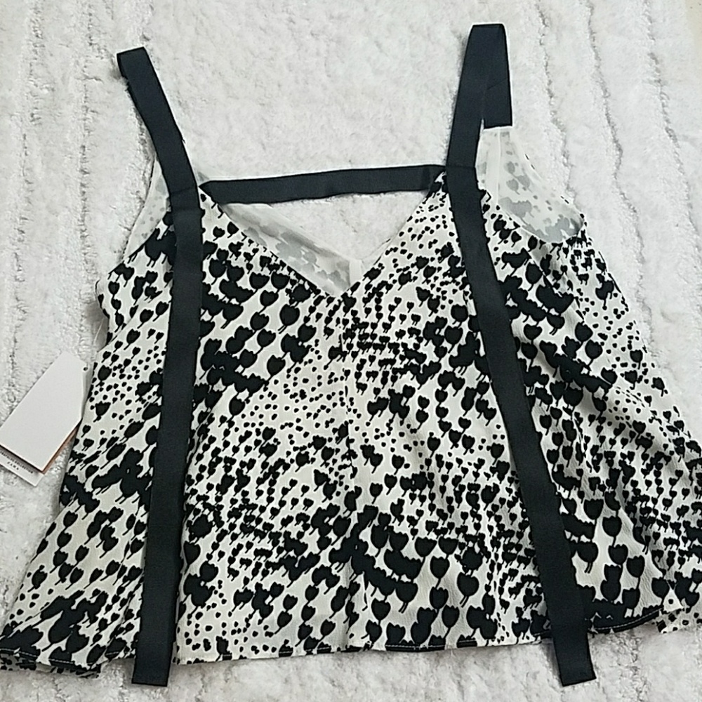 NWT Zara | Black and White Top Small - Picture 2 of 4